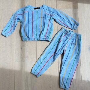Mini Rodini 3-5Y UNISEX Blue Striped Kids Matching Set